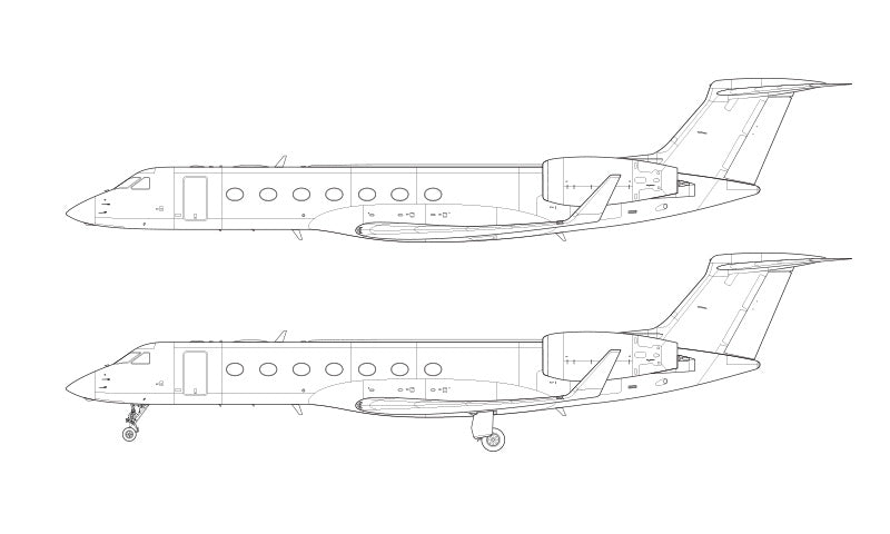 Gulfstream G550 (GV-SP) line drawing
