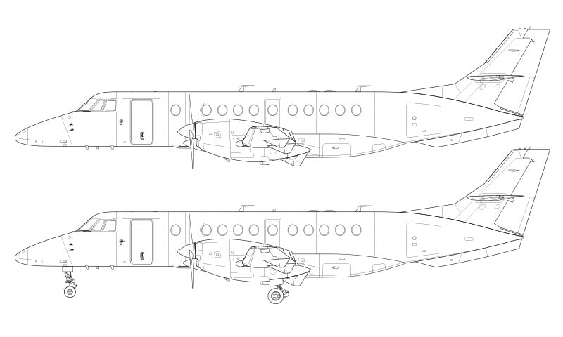 British Aerospace Jetstream 41 Line Drawing Illustration