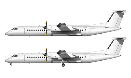 All White Bombardier DHC-8-402 Q400 template