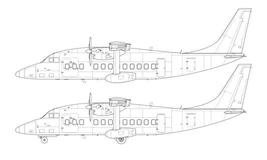 Short 360 line drawing