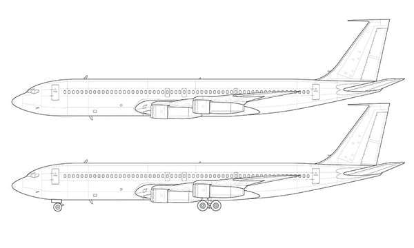Boeing 707-320C line drawing – ShopNorebbo