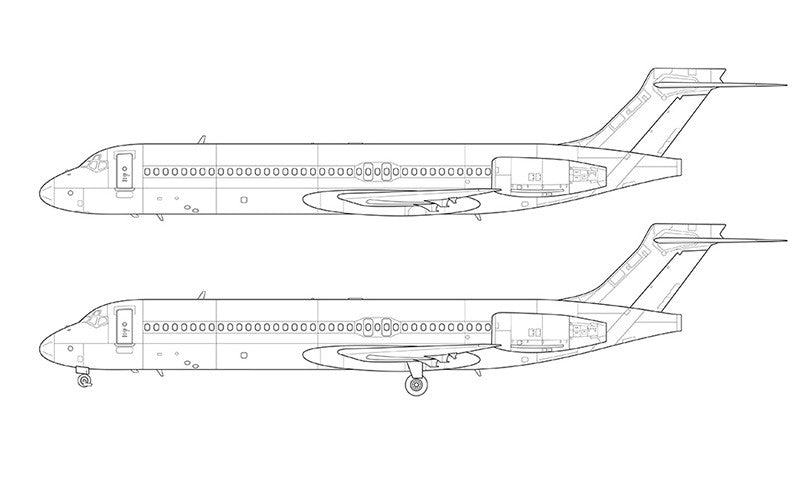 Boeing 717-200 line drawing