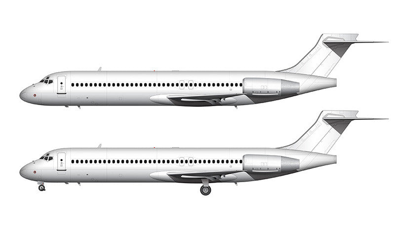 All White Boeing 717-200 template