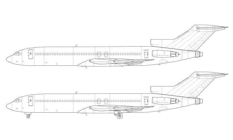 Boeing 727-200 line drawing