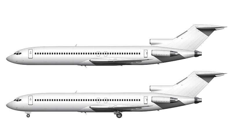 All White Boeing 727-200 template