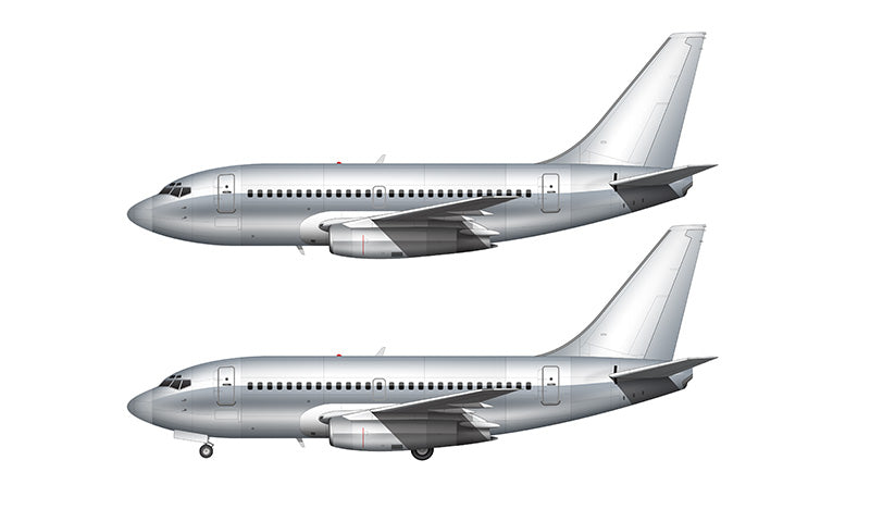Bare Aluminum Boeing 737-100 retrofit template