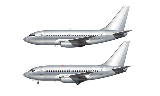 Bare Aluminum Boeing 737-100 template