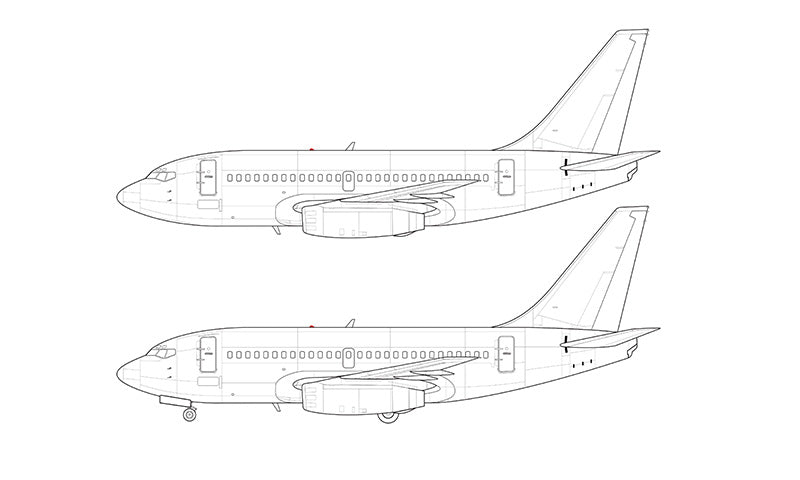 Boeing 737-100 line drawing