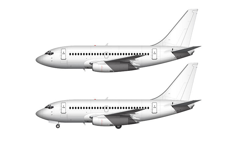 All White Boeing 737-100 retrofit template