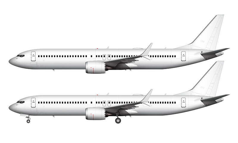All White Boeing 737-10 MAX template