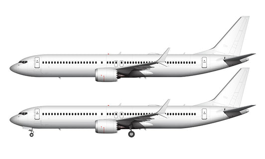 All White Boeing 737-10 MAX template