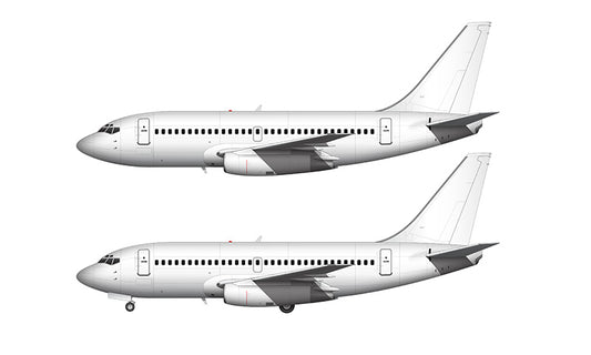 All White Boeing 737-200ADV template