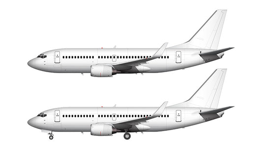 All White Boeing 737-300SP with blended winglets template