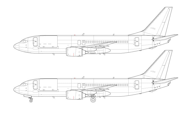 Boeing 737-400SF / Combi line drawing