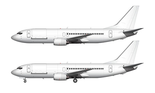 All White Boeing 737-400SF Combi template