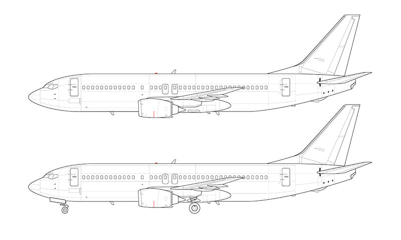 Boeing 737-400 line drawing