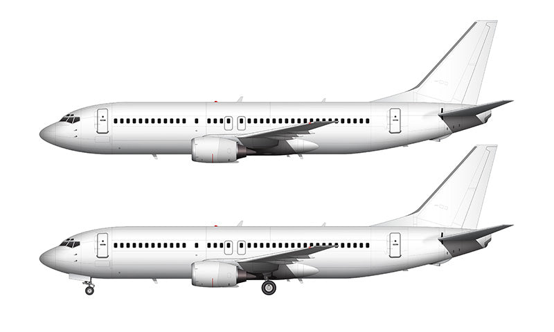 All White Boeing 737-400 template