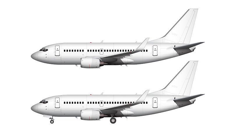 All White Boeing 737-500 with blended winglets template