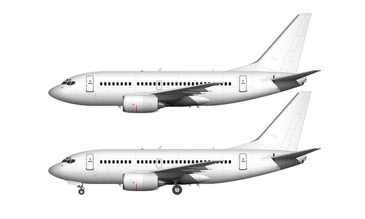 All White Boeing 737-600 template