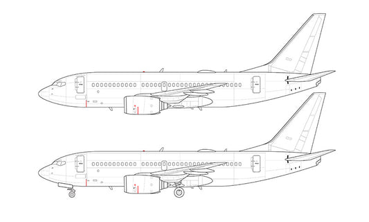 Boeing 737-700 without winglets line drawing