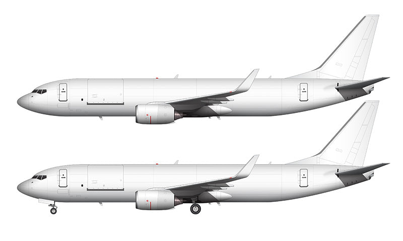 All White Boeing 737-800BCF template