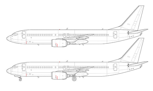 Boeing 737-800 without winglets line drawing