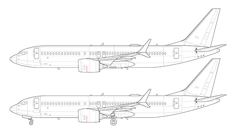 Boeing 737-8 MAX line drawing