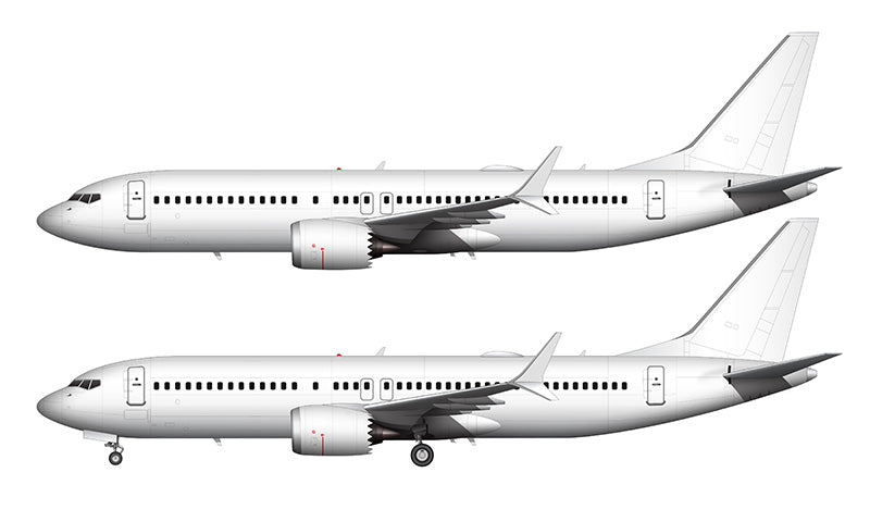 All White Boeing 737-8 MAX template – ShopNorebbo