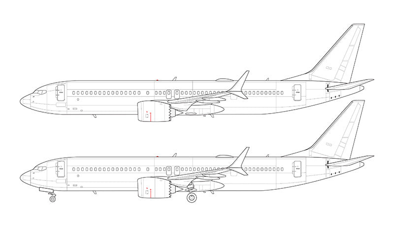 Boeing 737-9 MAX line drawing