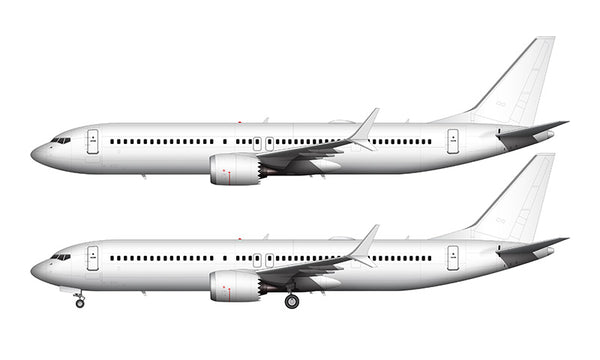 All White Boeing 737-9 MAX template – ShopNorebbo