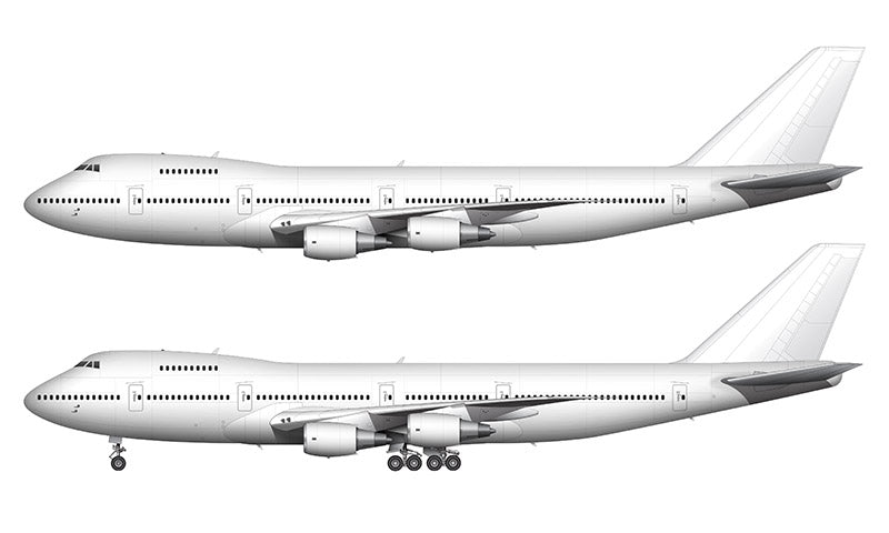 All White Boeing 747 200 with General Electric engines template