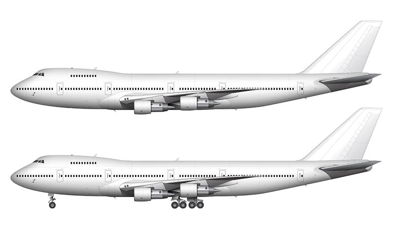 All White Boeing 747-200 with Pratt & Whitney engines template