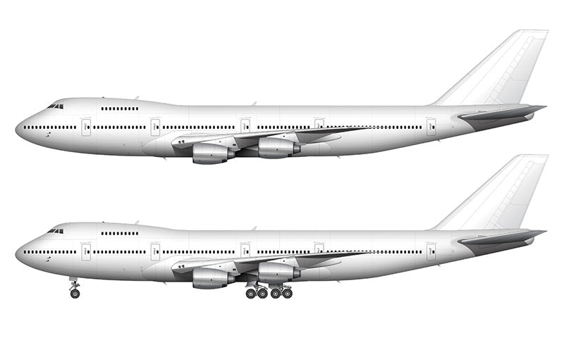 All White Boeing 747-200 with Rolls Royce engines template