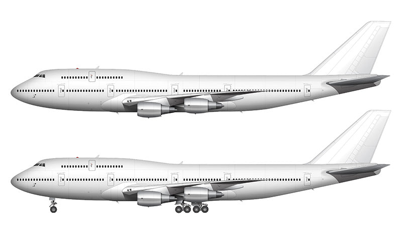 All White Boeing 747-300 with General Electric engines template