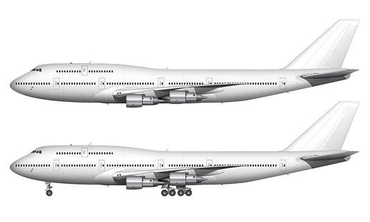 All White Boeing 747-300 with Pratt & Whitney engines template
