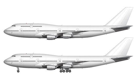 All White Boeing 747-300 with Rolls Royce engines template