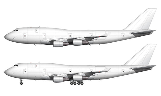 All White Boeing 747-400BCF template