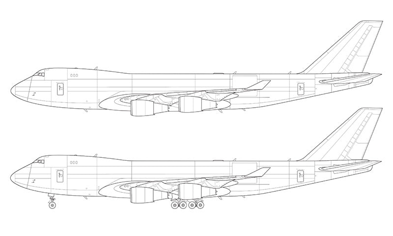 Boeing 747-400F line drawing