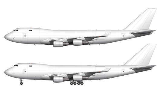 All White Boeing 747-400F template