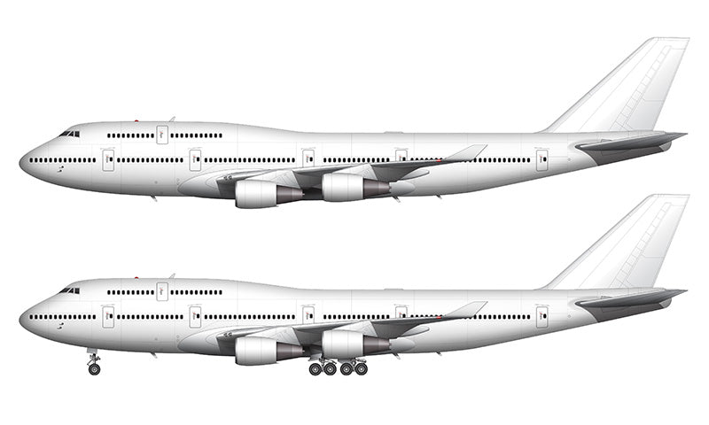 All White Boeing 747-400 with General Electric engines template