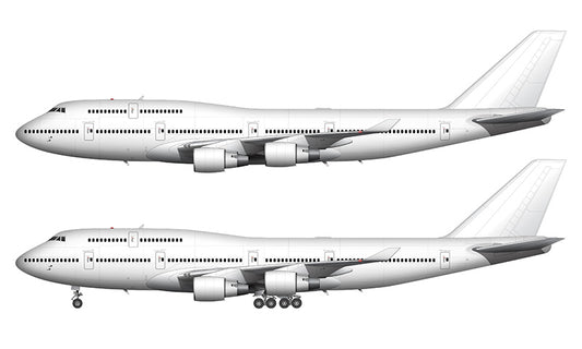 All White Boeing 747-400 with Pratt & Whitney engines template