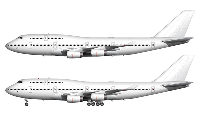 All White Boeing 747-400 with Rolls Royce engines template
