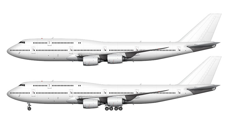 All White Boeing 747-8i template