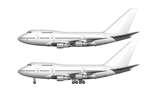 All White Boeing 747SP with Pratt & Whitney engines template