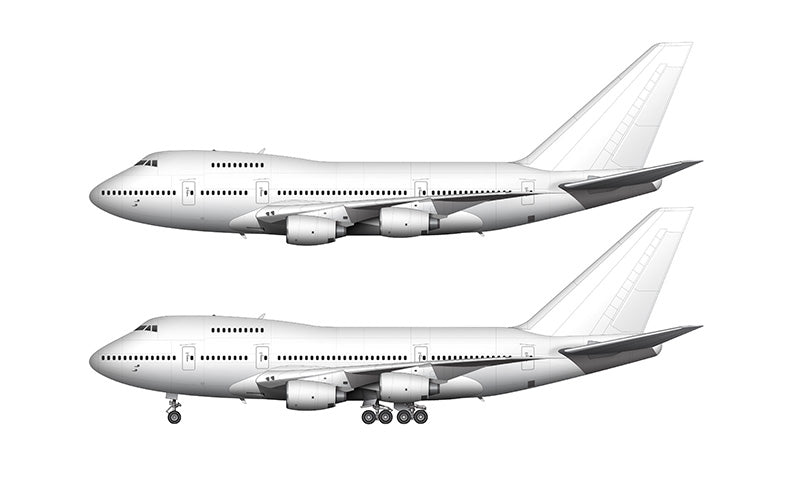 All White Boeing 747SP with Rolls Royce engines template