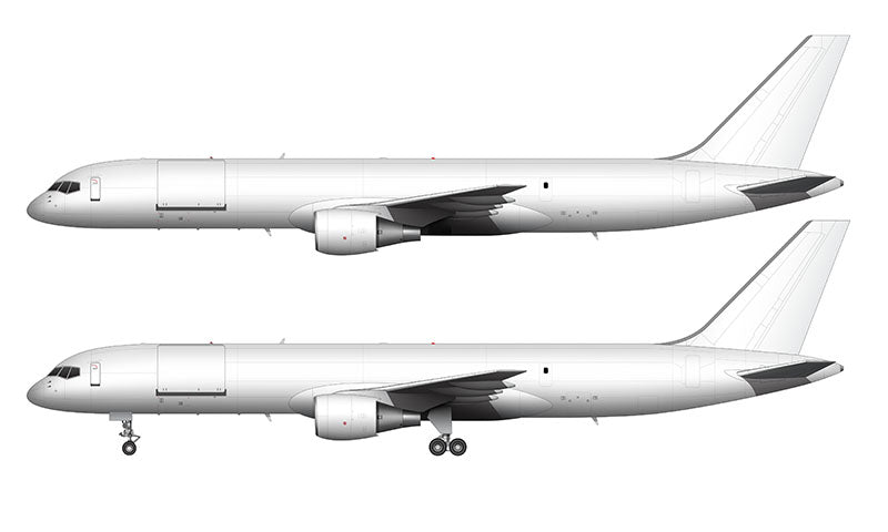 All white Boeing 757-200SF/PF/PCF with Pratt & Whitney engines template
