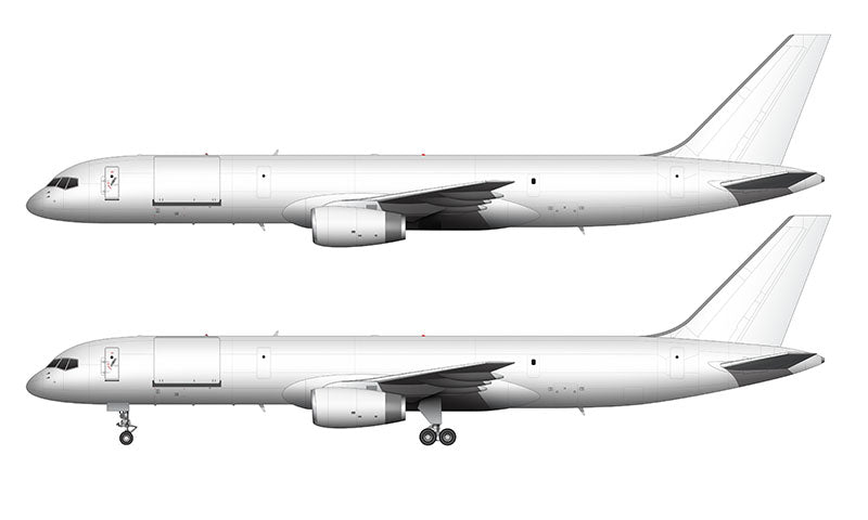 All white Boeing 757-200SF/PF/PCF with Rolls Royce engines template