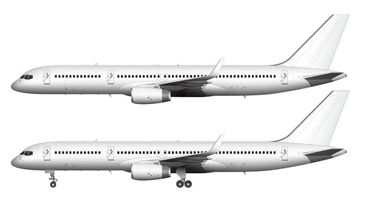 All White Boeing 757-200 with Rolls Royce engines and winglets template