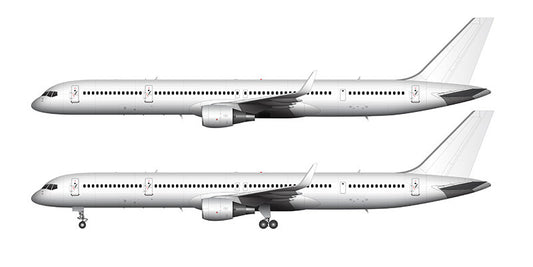 All White Boeing 757-300 with winglets template