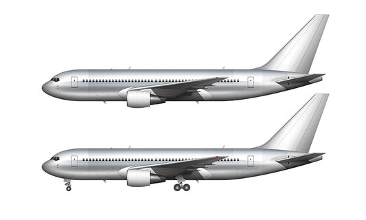 Bare Aluminum Boeing 767-200 with GE engines template
